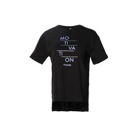Hummel 911628-2001 Bisiklet Yaka Baskılı Siyah Kadın T-Shirt