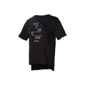 Hummel 911628-2001 Bisiklet Yaka Baskılı Siyah Kadın T-Shirt
