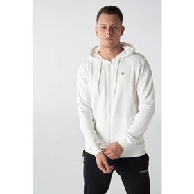 Hummel 921836-9003 Hmlt-IC Icona Zıp Hoodie Beyaz Erkek Günlük Sweatshirts