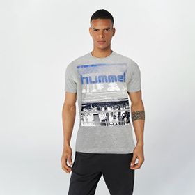 Hummel Dean Erkek Haki Baskılı Bisiklet Yaka Spor Tişört