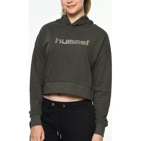 Hummel Rayce Haki Kadın Baskılı Kapüşonlu Sweatshirt