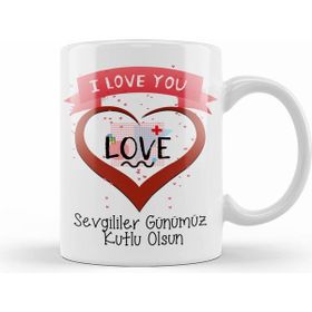 Humuts 0020 Sevgililer Günü Sevgiliye Hediye Kupa Bardak