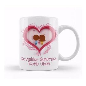 Humuts 0118 Sevgililer Günü Sevgiliye Hediye Kupa Bardak