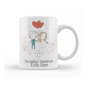 Humuts 0119 Sevgililer Günü Sevgiliye Hediye Kupa Bardak