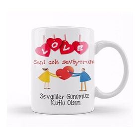 Humuts 014 Sevgililer Günü Sevgiliye Hediye Kupa Bardak