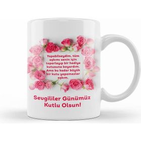 Humuts 0244 Sevgililer Günü Sevgiliye Hediye Kupa Bardak