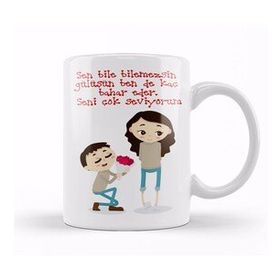 Humuts 0252 Sevgililer Günü Sevgiliye Hediye Kupa Bardak