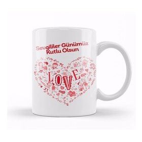 Humuts 0260 Sevgililer Günü Sevgiliye Hediye Kupa Bardak