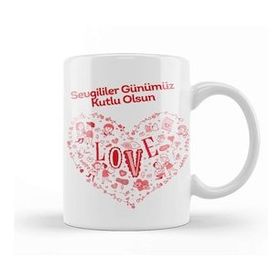Humuts 0260 Sevgililer Günü Sevgiliye Hediye Kupa Bardak