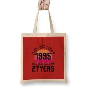 Humuts 1995 Birthday Gift - Made, Born In 1995 Gift - 25 Year Old Birthday Gift Vintage Style Bez Çanta