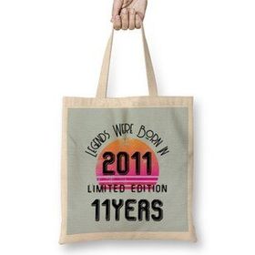Humuts 2011 Birthday Gift - Made, Born In 2011 Gift - 11 Year Old Birthday Gift Vintage Style Bez Çanta