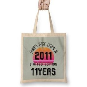Humuts 2011 Birthday Gift - Made, Born In 2011 Gift - 11 Year Old Birthday Gift Vintage Style Bez Çanta