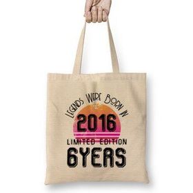 Humuts 2016 Birthday Gift - Made, Born In 2016 Gift - 6 Year Old Birthday Gift Vintage Style Bez Çanta