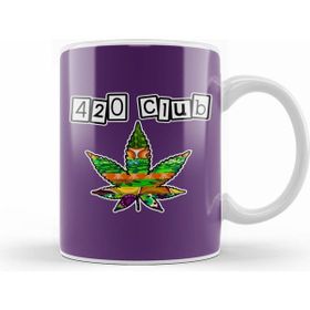 Humuts 420 Club Purple Marijuana Leaf Kupa Bardak