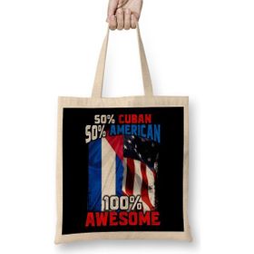 Humuts 50% Cuban 50% American 100% Awesome Immigrant Bez Kadın Günlük Çanta