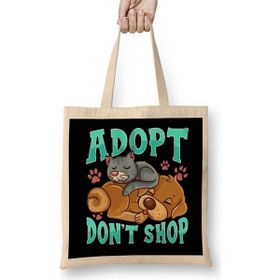 Humuts Adopt Don T Shop Cat Dog Bez Uzun Saplı Açık Bej Rengi Çanta