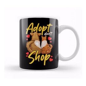 Humuts Adopt Don't Shop Cute Cat & Dog Rescue Adoption Kupa Bardak