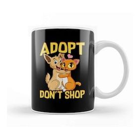 Humuts Adopt Don't Shop Cute Cat & Dog Rescue Adoption Kupa Bardak
