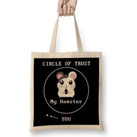 Humuts Adorable Circle Of Trust My Hamster You Cute Pun Bez Kadın Günlük Çanta0