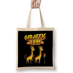 Humuts Adorable Giraffic Jam Pun Traffic Jam Giraffes Bez Uzun Saplı Açık Bej Rengi Çanta