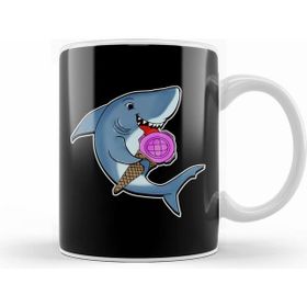 Humuts Adorable Shark Licking Ice Cream Cute Shark Lovers Kupa Bardak