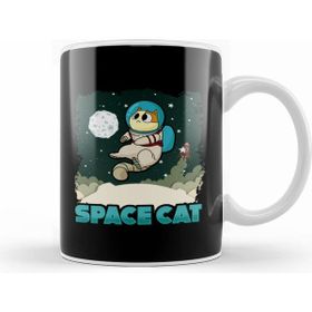 Humuts Adorable Space Cat Cute Kitty Astronaut Exploring Kupa Bardak