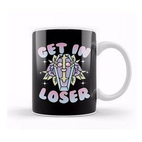 Humuts Aesthetic Funny Get In Loser Coffin Kawaii Goth Kupa Bardak