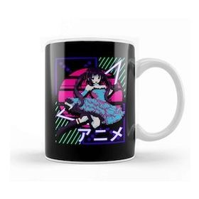 Humuts Aesthetic Vaporwave Anime Girl Edm Dance Music Kupa Bardak