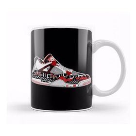 Humuts Air Jordan 13 Retro AJ13 Panda White And Black Basketball Fans Art Kupa Bardak