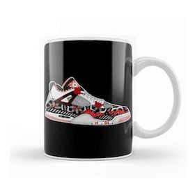 Humuts Air Jordan 13 Retro AJ13 Panda White And Black Basketball Fans Art Kupa Bardak