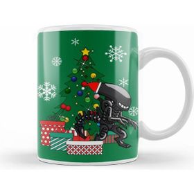 Humuts Alien Xenomorph Around The Christmas Tree Beyaz Kupa