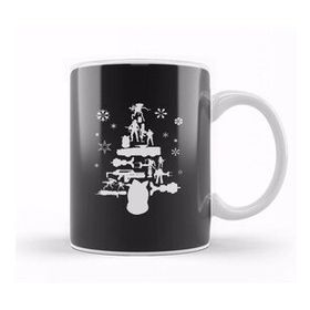 Humuts Aliens Christmas Tree Silhouette White Kupa Bardak