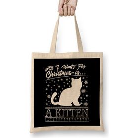 Humuts All I Want for Christmas is a Kitten Knit Pattern Bez Çanta