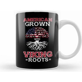 Humuts American Grown With Viking Roots Patriotic Norse Kupa Bardak