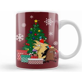 Humuts Angry Beavers Around The Christmas Tree Beyaz Kupa