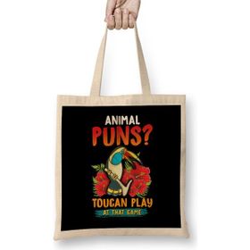 Humuts Animal Puns Toucan Play At That Game Funny Pun Bez Uzun Saplı Açık Bej Rengi Çanta