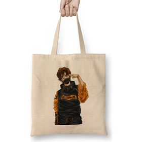 Humuts Anime Character Hero Kawaii Male Japanese Manga Bez Uzun Saplı Açık Bej Rengi Çanta