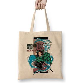 Humuts Anime Kitmesu No Yaiba Manga Kamado Bez Uzun Saplı Açık Bej Rengi Çanta