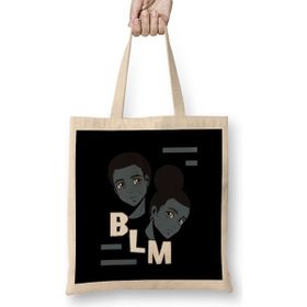 Humuts Anime Style Black Lives Matter Bez Uzun Saplı Açık Bej Rengi Çanta