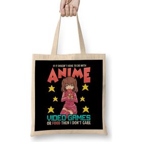 Humuts Anime Video Games Or Food Or I Don't Care Bez Kadın Günlük Çanta