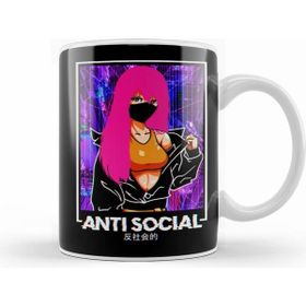 Humuts Anti Social Anime Girl Vaporwave Kawaii Aesthetic Kupa Bardak