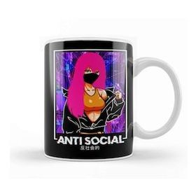 Humuts Anti Social Anime Girl Vaporwave Kawaii Aesthetic Kupa Bardak
