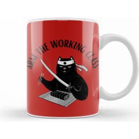 Humuts Arm the Working Class Ninja Cat Arm Gift Beyaz Kupa