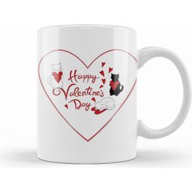 Humuts Aşk Kediler Happy Valentine&#039;s Cats Kupa Bardak