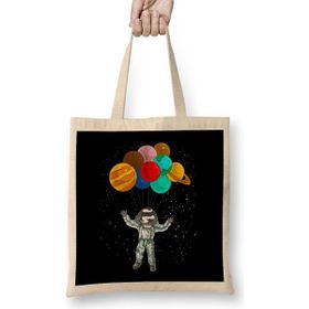 Humuts Astronaut In Space Flying With Planet Balloons Bez Kadın Günlük Çanta
