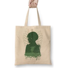 Humuts Attack On Titan Levi Ackerman In Silhouette Bez Uzun Saplı Açık Bej Rengi Çanta