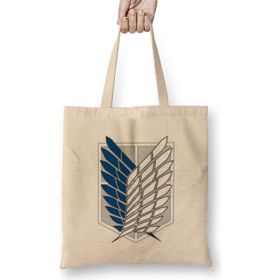 Humuts Attack On Titan Logo Bez Uzun Saplı Açık Bej Rengi Çanta