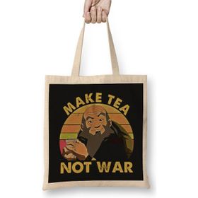 Humuts Avatar Iroh Make Tea Not War 03 Bez Uzun Saplı Açık Bej Rengi Çanta