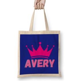 Humuts Avery Name Personalized Custom Vintage Retro Rainbow Style Design Gift Baby Gift For Her Bez Uzun Saplı Açık Bej Rengi Çanta