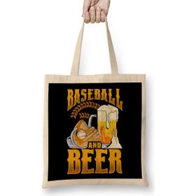 Humuts Awesome Baseball And Beer Make The Perfect Day Bez Uzun Saplı Açık Bej Rengi Çanta
